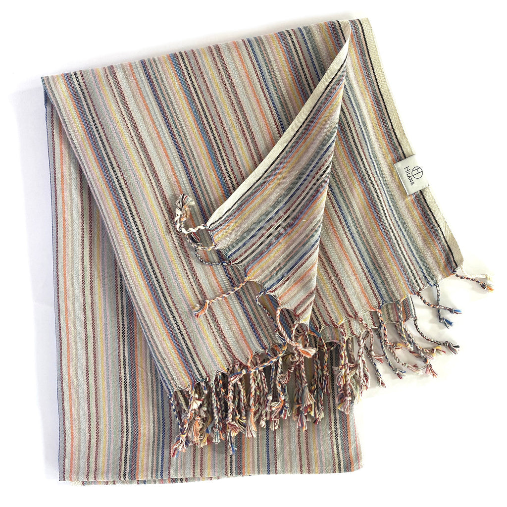 Fouta rayée Casablanca beige