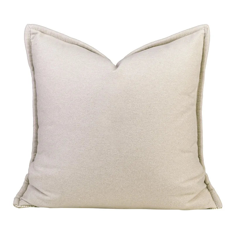 Housse de coussin ivoire texturée