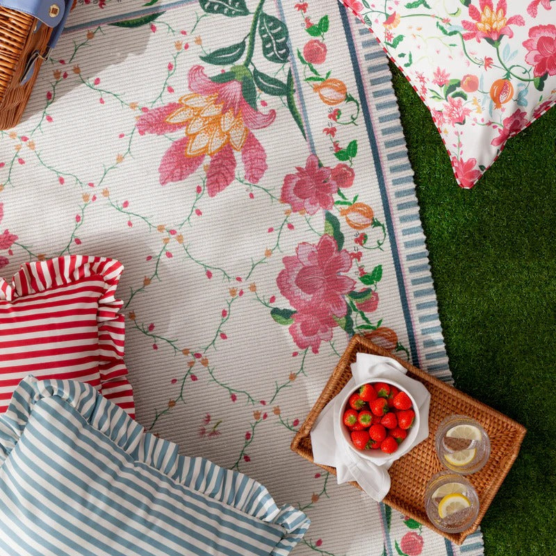 Housse de coussin extérieur à volant